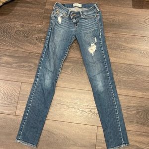 Abercrombie kids girls distressed skinny jeans